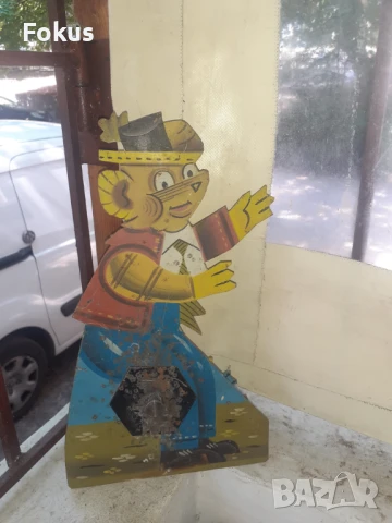 Стара бълг.метална мишена играчка от стрелбище пушка мечок, снимка 3 - Антикварни и старинни предмети - 51132224