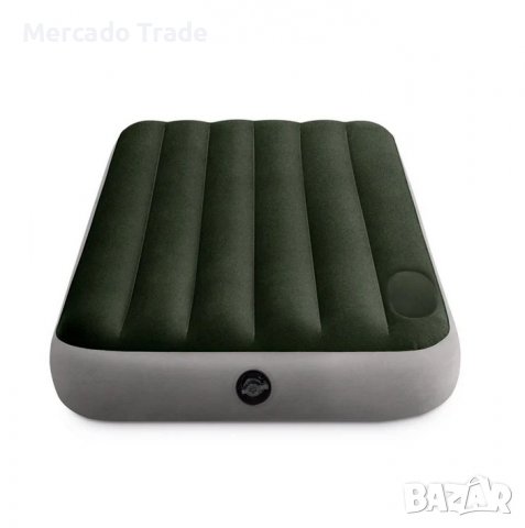 Единичен надуваем матрак с помпа за крака Intex, снимка 2 - Надуваеми легла - 33318265
