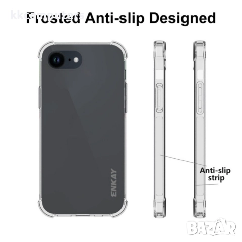 Apple iPhone 16e Удароустойчив ENKAY Силиконов Калъф и Протектор, снимка 5 - Калъфи, кейсове - 52687042