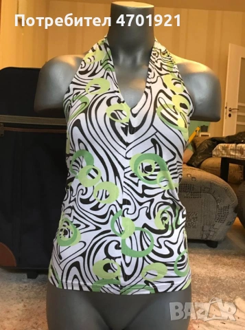 Дамски потник в зелено и бяло, снимка 3 - Потници - 53216196