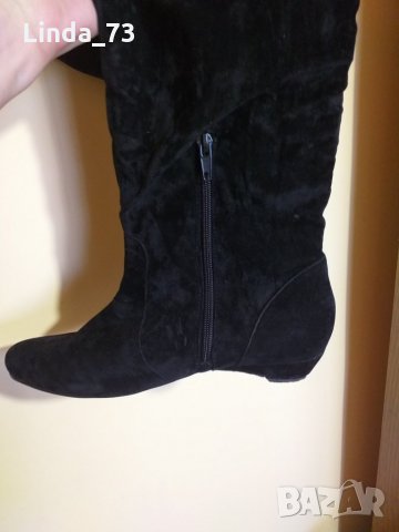 Дам.ботуши-/изк.велур/-чизми-№39-цвят-черен. Закупени от Италия., снимка 6 - Дамски ботуши - 22315371
