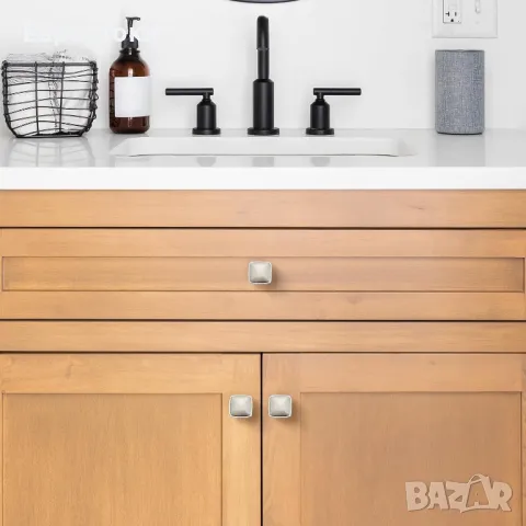 Квадратна дръжка за шкаф от полиран никел за кухненски шкафове и чекм, снимка 7 - Шкафове - 49119882