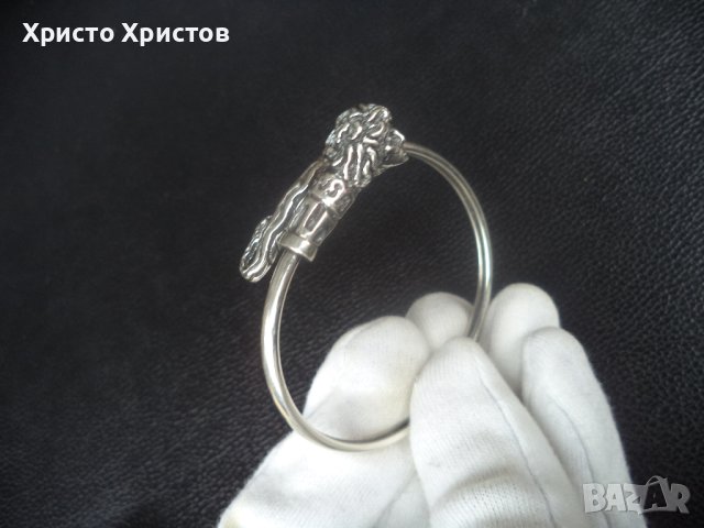 Сребърна грандиозна гривна в изящен античен стил, снимка 3 - Гривни - 43871468