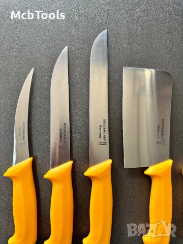 Комплект професионални немски месарски ножове 3 броя със сатър и масат, снимка 3 - Други инструменти - 52858084