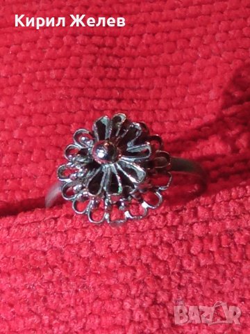 СТАР ПОСРЕБРЕН СТОМАНЕН ВЪЗРОЖДЕНСКИ ТИП ПРЪСТЕН АЖУРНА ФИЛИГРАН РЪЧНА МАЙСТОРСКА ИЗРАБОТКА 25820, снимка 2 - Антикварни и старинни предмети - 35884610