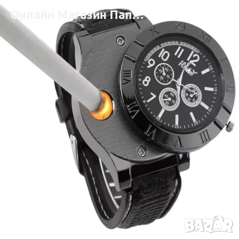 Мултифункционален кварцов часовник с USB запалка, снимка 2 - Мъжки - 53024818