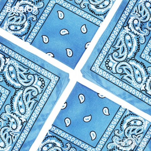 Бандана - Хип Хоп шал - Светло син , снимка 3 - Шалове - 28420383