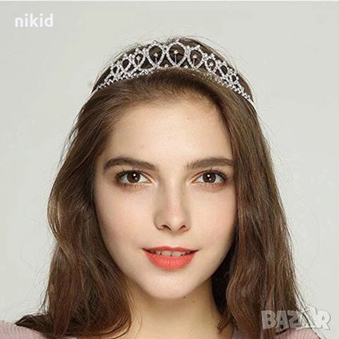Прави капки златиста сребриста детска дамска корона диадема за коса глава