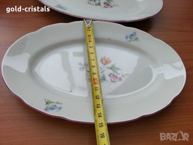Стар български порцелан чинии елипси, снимка 3 - Антикварни и старинни предмети - 33422946