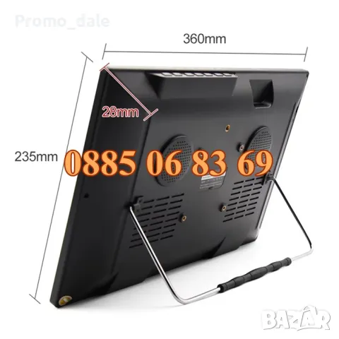 Преносим телевизор 16 инча, портативен цифров телевизор 16 инча 12v / 220v, снимка 3 - Телевизори - 49696502