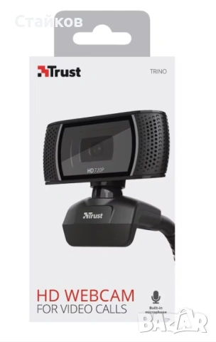 Уеб камера Trust Trino 18679, HD, микрофон, USB, черна , снимка 3 - Слушалки за компютър - 53227154