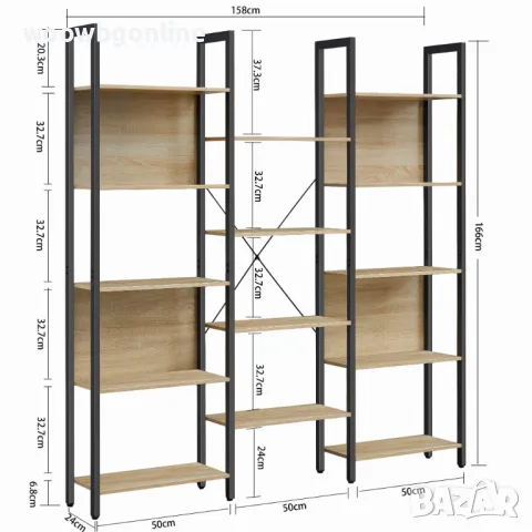 Двойна етажерка - Сонома, снимка 5 - Етажерки - 49137111