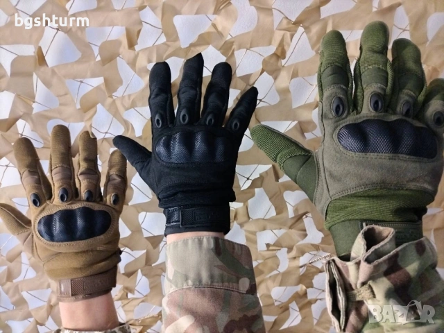 Немски Тактически Ръкавици TP1 Anton Blöchl – Подсилени (Черен/Койот/Олива)