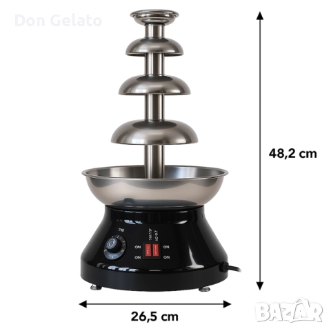 Шоколадов фонтан Don Gelato | Професионален 4 нива 1.8 литра, снимка 5 - Обзавеждане за заведение - 52509099