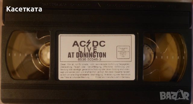 Видеокасета VHS AC/DC – Live At Donington, снимка 3 - Други музикални жанрове - 53386929