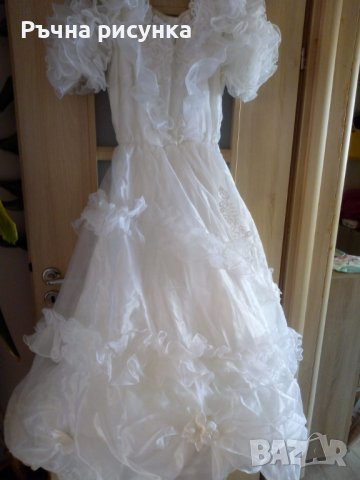 Булчинска рокля размер С ,с обръч, снимка 2 - Сватбени рокли - 37612240