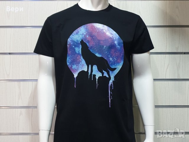 Нова мъжка тениска с дигитален печат Вълк - Луна, Серия вълци, снимка 9 - Тениски - 29040558