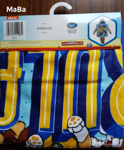 Пес патрул ХАВЛИЕНО ПОНЧО, 52x56 cm, 100% Памук , снимка 3 - Други - 50782215