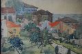 Картина, "Изглед от Пловдив", худ. Г. Ракев, 1950-те год., снимка 2