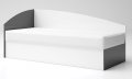 Легло Лео 3 с матрак - 82/190 см, повдигащ механизъм, Антрацит гланц / Бяло гланц, снимка 1 - Спални и легла - 39793769