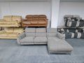 Сив ъглов диван от плат с електрически релакс механизъм "Illinois", снимка 1 - Дивани и мека мебел - 39945102