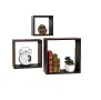Комплект декоративни рафтове за стена, 3бр., Квадрат, Тъмнокафяви , снимка 1