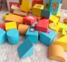  Дървени Цветни Кубчета Конструктор 32 части Строител Сортер, снимка 4