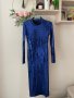 Елегантна хамелион ефект нова синя бляскава  рокля midi миди дължина парти коктейлна официална , снимка 9