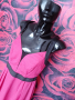 Цикламено розова лятна рокля до коляното с гол преплетен гръб Л, снимка 5