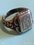 Старинен сребърен пръстен с монограм орнаментиран майсторска ръчна изработка 51830, снимка 8