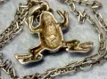 ФИГУРАЛЕН СРЕБЪРЕН ПЕНДАНТ ЖАБКА със СРЕБЪРНА ВЕРИЖКА СРЕБРО 925 РЪЧНА АРТ РАБОТА 49797, снимка 6