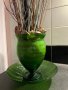 Стъклена ваза с чиния , снимка 1 - Вази - 40656891