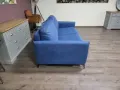 Дизайнерски син диван от плат тройка с функция сън, снимка 7