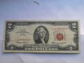 USA $ 2 DOLLARS STAR 1963 RED STAMP , снимка 3