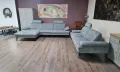 Сив комплект дивани от плат ъглов диван и тройка "Dieter Knoll", снимка 2