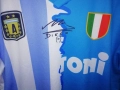 Maradona Napoli Argentina автограф подпис тениска фланелка Наполи Аржентина Марадона размер L футбол, снимка 5