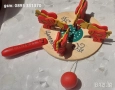 Механични играчки: стара механична играчка, с зайци, кълвящи дървени пиленца, мечета, снимка 8