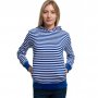 Нов дамски моряшки суичър на синьо/бяло райе, с качулка, снимка 2
