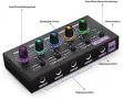 ALLWIN DC5V 4-канален мини аудио миксер 4 в 1 изход Моно и стерео поддръжка за субмиксер, снимка 1