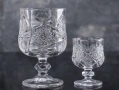 Нови! Комплект кристални чаши за вино и уиски или ракия, снимка 1