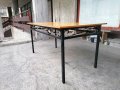 Трапезна маса от ковано желязо, дърво метал , снимка 5