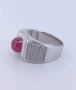 Стилен мъжки пръстен с рубин, снимка 3
