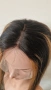 Черна естествена права перука 80 см с руси кичури - Lace Front 13x6, снимка 6