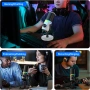 Микрофон Aokeo USB/XLR динамичен настолен микрофон с RGB светлина, бял, снимка 8